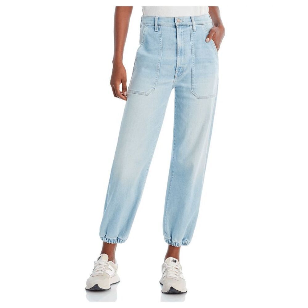 MOTHER The Wrapper Patch Springy Ankle High Rise Jogger Jeans Chill Pill Size 26